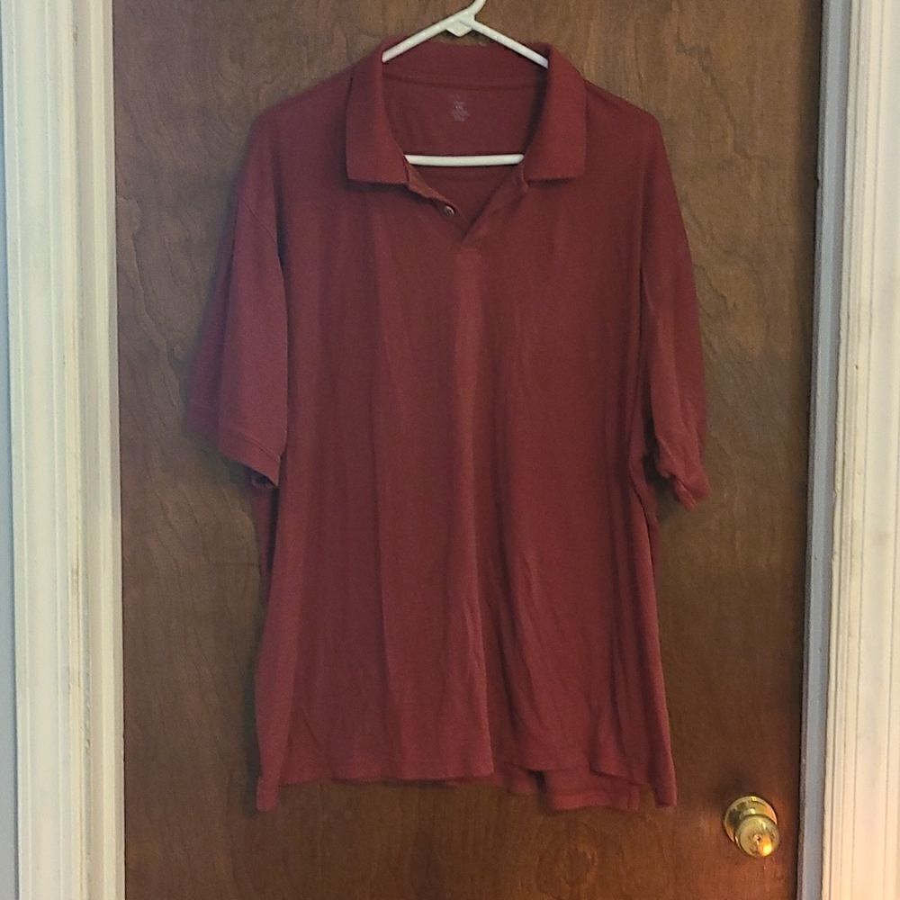 VAN HEUSEN STUDIO Men's XXL BURGANDY SHORT SLEEVED TOP